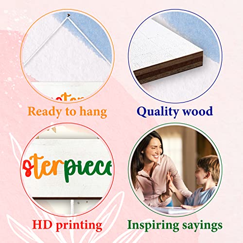 STOFINITY Kids Art Display for Wall - Children Artwork Display for Kids Art Hanger, Look What I Made Sign With Clips, Wood Hanging Child Picture, Artwork Storage Board for Bedroom Playroom Classroom - Image 5