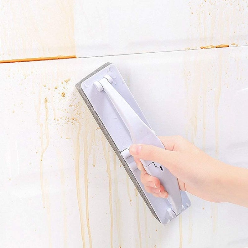 Updesh Folding Bathroom Sponge Brush with Handles Cleaning Sponge Foldable Brushes Window Cleaner Glass Cleaning Brush Cleaner Scrubber for WindowsTiles GlassesPack of 1 - Image 4