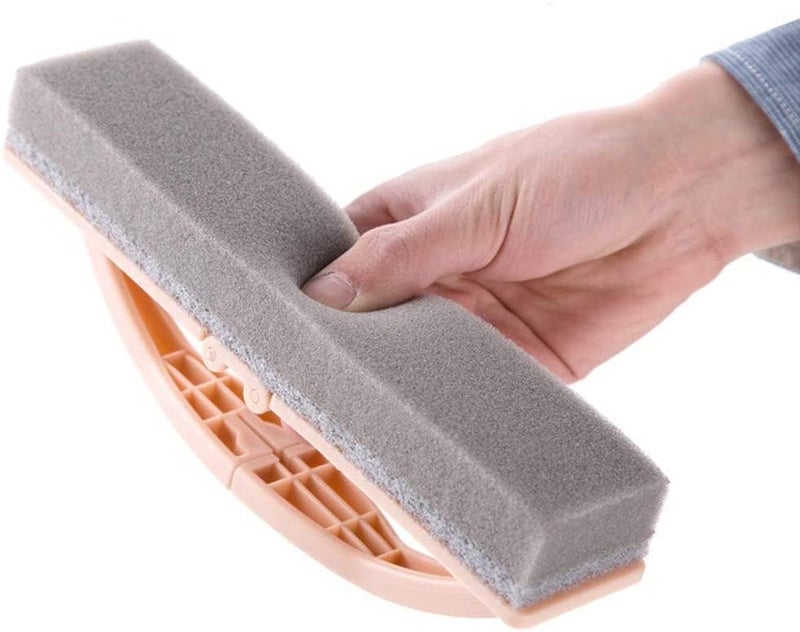 Updesh Folding Bathroom Sponge Brush with Handles Cleaning Sponge Foldable Brushes Window Cleaner Glass Cleaning Brush Cleaner Scrubber for WindowsTiles GlassesPack of 1 - Image 3