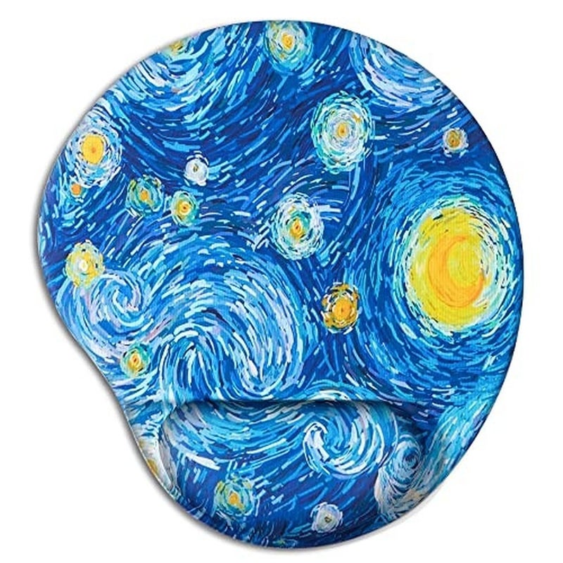 Levesica Ergonomic Mouse Pad with Wrist Support Cute Mouse Pads with Wrist Rest Comfortable Mouse Pad Starry Night - Image 1