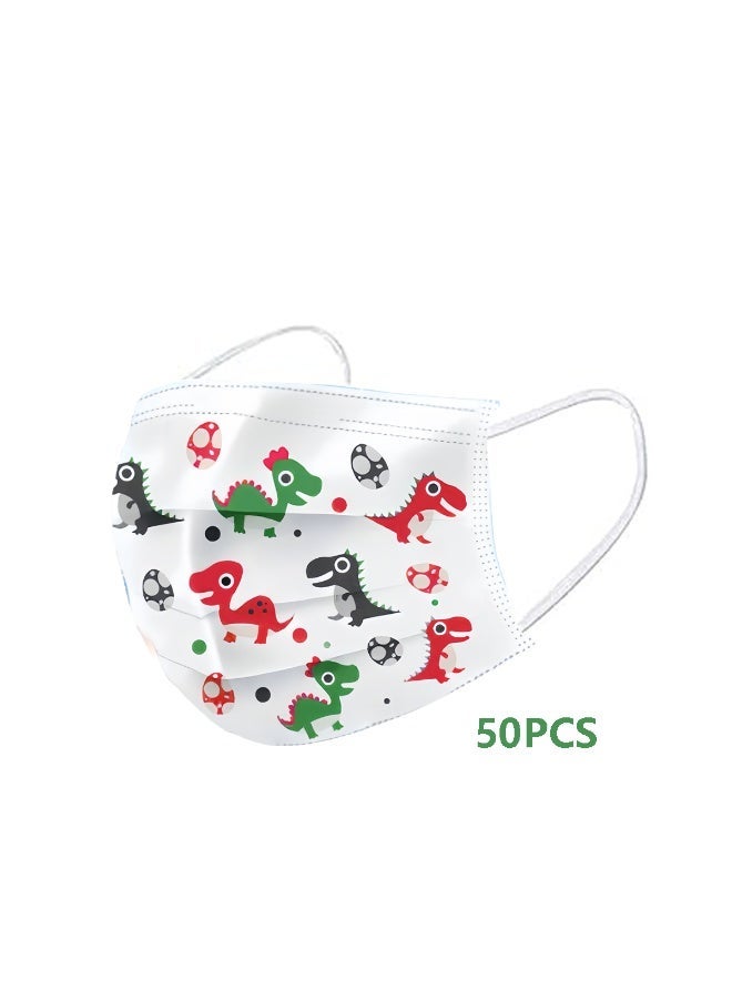 كمامات اطفال (٥٠ قطعة) - كمامات أطفال يمكن التخلص منها - ٣ طبقات - للأعمار من ٤ إلى ١٢ سنة - كمامات اطفال ناعمة ومريحة وتسمح بالتنفس - Image 1