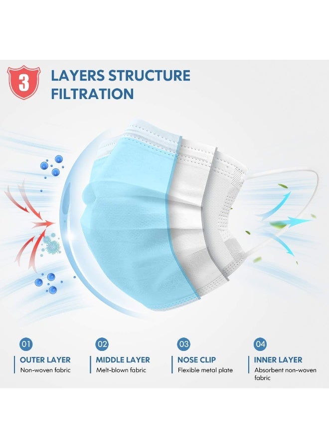 كمامات اطفال (٥٠ قطعة) - كمامات أطفال يمكن التخلص منها - ٣ طبقات - للأعمار من ٤ إلى ١٢ سنة - كمامات اطفال ناعمة ومريحة وتسمح بالتنفس - Image 3