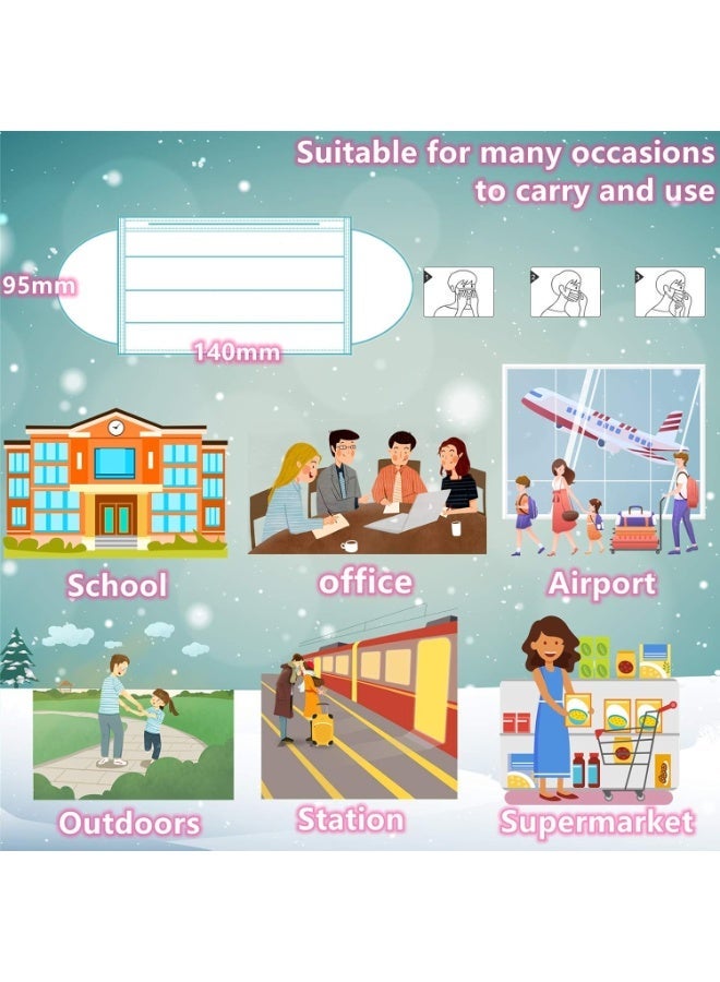 كمامات اطفال (٥٠ قطعة) - كمامات أطفال يمكن التخلص منها - ٣ طبقات - للأعمار من ٤ إلى ١٢ سنة - كمامات اطفال ناعمة ومريحة وتسمح بالتنفس - Image 5