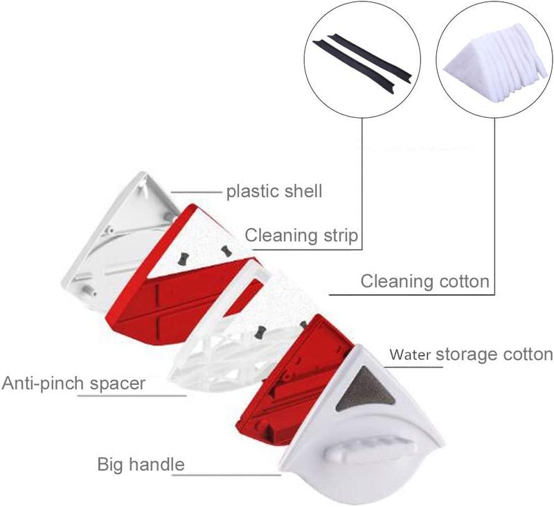 GLEVAR Glass Window Cleaner â€“ Double Sided Magnetic Wiper â€“ Anti-Fall Safety Rope, Thick Glass Compatibility, Ideal for Sliding Glass, Balcony, Apartment Windows, Indoor Outdoor Use - Image 2