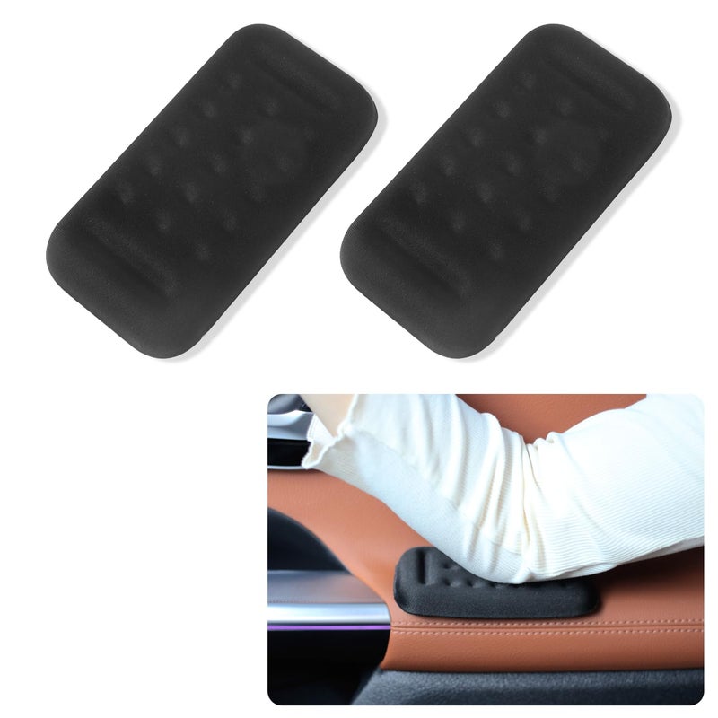 2PCS Car Arm Rest Elbow PadsComfortable Car Arm Rest Cushion with Memory Foam Pad for Arm SupportUniversal Car Door Armrest Pad Car Interior Accessories Black