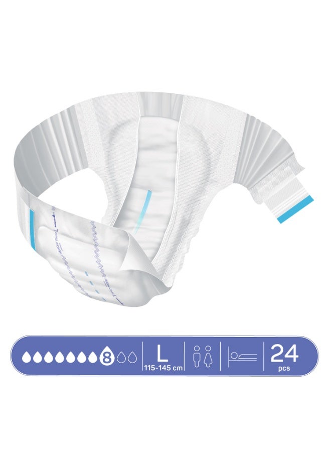 Molicare Adult Diaper, Molicare Premium Elastic, Slip diapers for adult incontinence, Unisex, Large, 8 Drops, 24 pieces/pack - Image 3