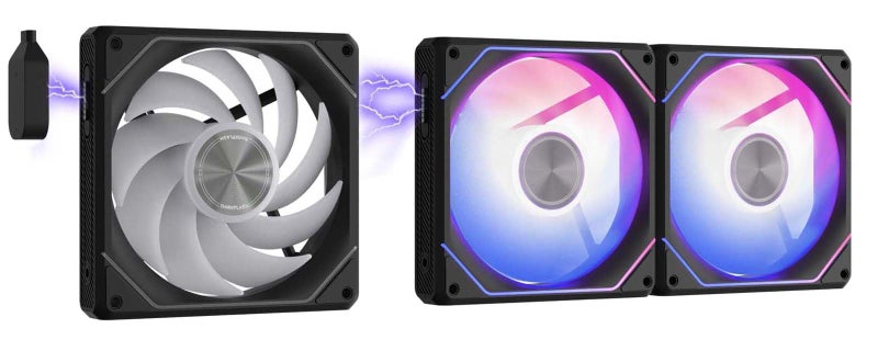 darkFlash G24 120MM Magnetic ARGB PC Case Fans 3 Pack ToolFree Installation up to 2200RPM Cooling 4Pin PWM Sync with Motherboard RGB SoftwareBlack - Image 2