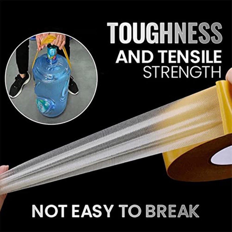 Zceplem Double sided adhesive tape,Strong adhesive wall mounting tape with fiberglass mesh - Transparent wall mounting tape for connecting carpets and wrapping channels Zceplem - Image 2