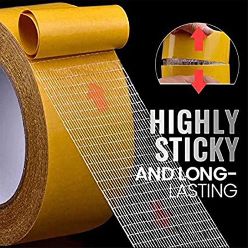 Zceplem Double sided adhesive tape,Strong adhesive wall mounting tape with fiberglass mesh - Transparent wall mounting tape for connecting carpets and wrapping channels Zceplem - Image 5