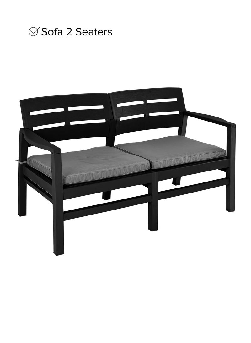 Helal Sofa  Modern Wood Set for 4 Person Black - Image 3