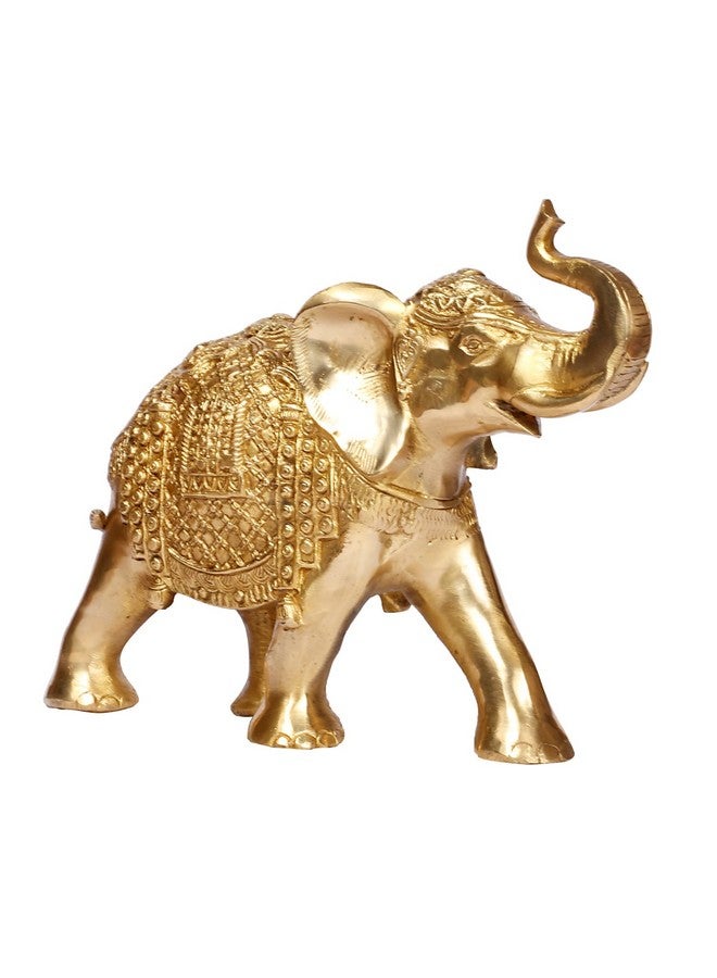 ARTVARKO Brass Elephant with Upraised Trunk Fengsui Vastu Hathi for Good Luck Success Prosperity Home Decor Marriage House Warming Gift (LxBXH 11x4x8 Inch. 3.5 Kg) - Image 4