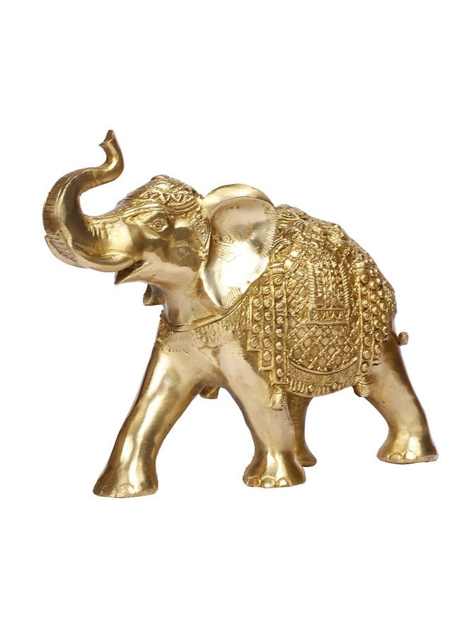 ARTVARKO Brass Elephant with Upraised Trunk Fengsui Vastu Hathi for Good Luck Success Prosperity Home Decor Marriage House Warming Gift (LxBXH 11x4x8 Inch. 3.5 Kg) - Image 5