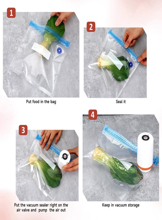 Telooco 50 Pcs Sous Vide Bags Reusable 3 Sizes BPA Free Vacuum Sealer Bags with Air Valve, Zipper Seal Clear Vacuum Food Storage Bags for Sous Vide Cooking, Microwaveable, Refrigeration - Image 3