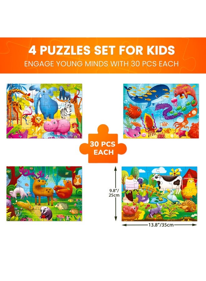 كوكا ألغاز QUOKKA للأطفال الصغار من عمر 3 إلى 5 سنوات - 4 × 30 قطعة ألغاز للأطفال من عمر 2 إلى 4 سنوات - ألغاز الصور المقطوعة لتعلم الحيوانات للأطفال من عمر 4 إلى 6 سنوات - ألعاب تعليمية للأولاد والبنات - Image 3