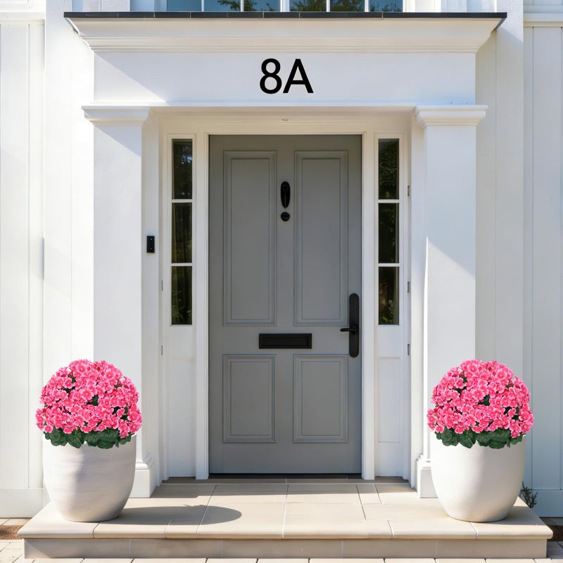 Grooy Artificial Plants Flowers Topiary Ball for Outdoor, 2 Pack Fake Silk Crabapple Flower Plant Bushes, UV Resistant Realistic Plants Shurbs for Outside,Front Porch,Patio,Yard(Pink) - Image 3