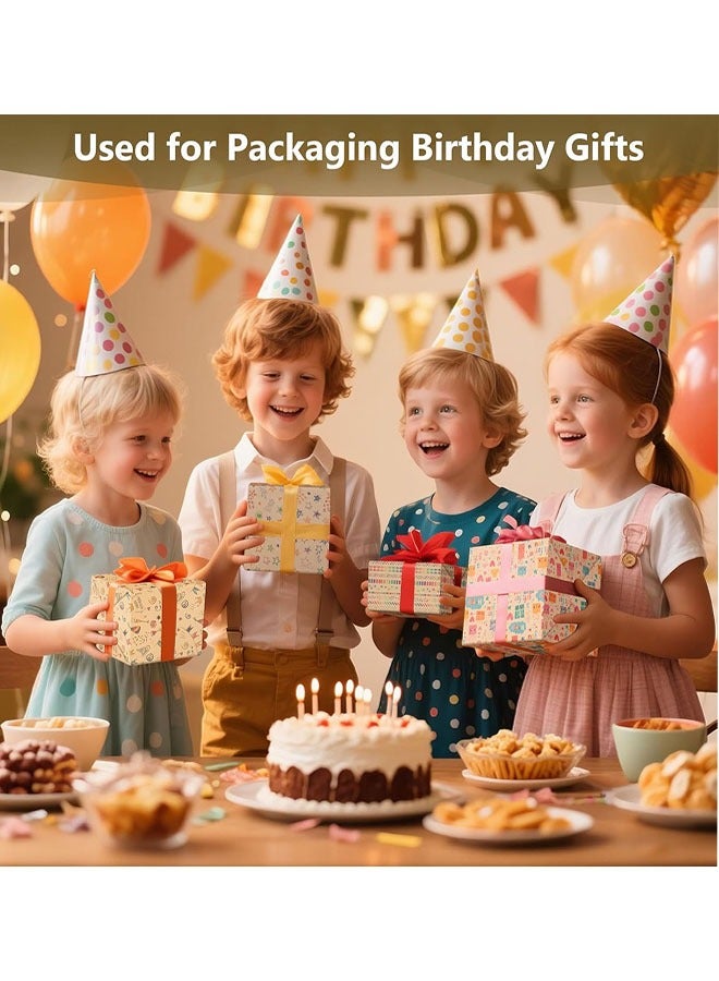 Gift Wrapping Paper, 6 Sheets Kraft Brown Gift Wrapping Paper Birthday Gift Wrapping Paper with Hemp Ropes, Sticker, Double-Sided Tape for Boy Girl Women Men (28"Lx20"W per Sheet) - Image 4