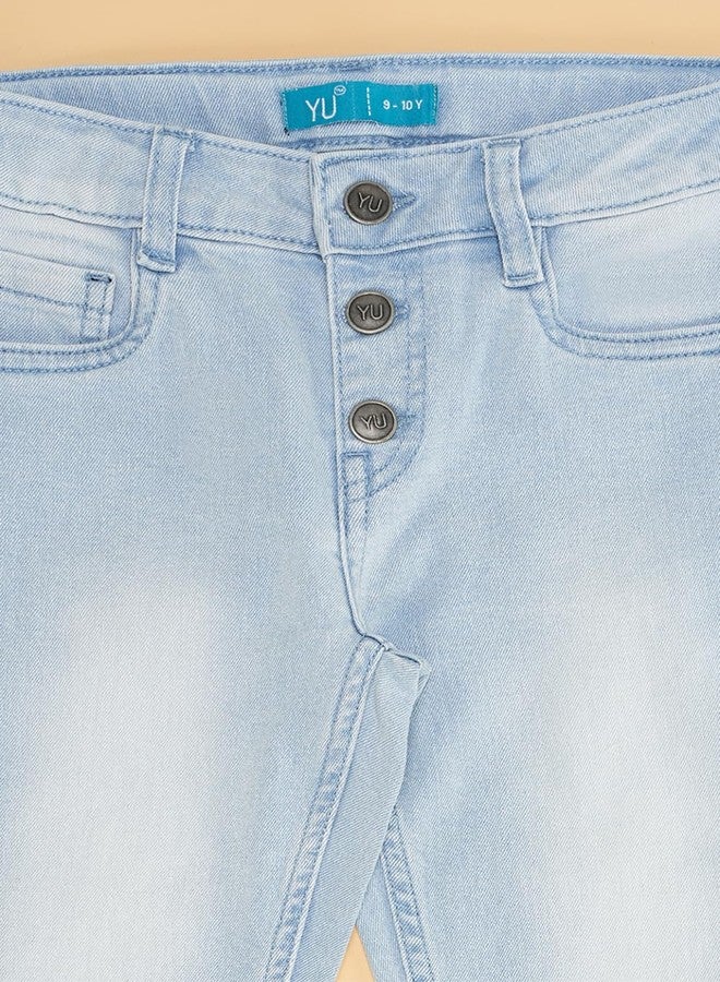 YU by Pantaloons Girl's Regular Fit Jeans (110150274005_Light Blue - Image 3