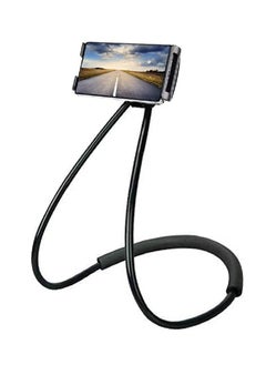 Universal Hanging on Neck Lazy Phone Holder DIY Free Rotating Stand on Table Smart Multiple Functions Mobile Phone Mount Stand(Black)