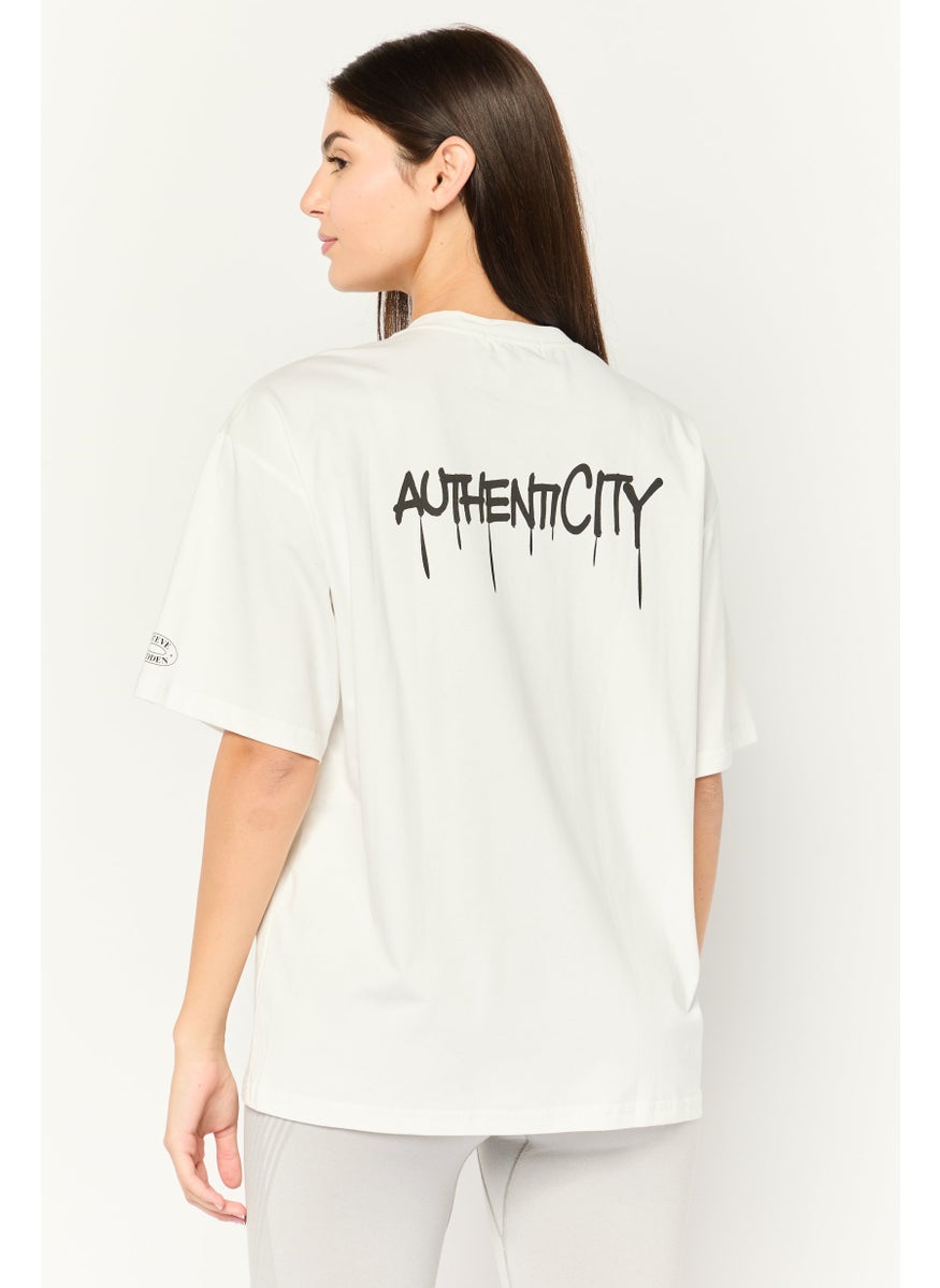 STEVE MADDEN - Women Crew Neck Short Sleeves Graphic Print T-Shirt, White - Image 1