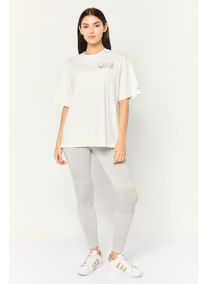 STEVE MADDEN - Women Crew Neck Short Sleeves Graphic Print T-Shirt, White - Image 1