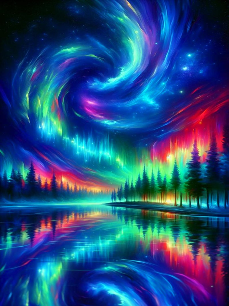 mrpwnle Aurora Diamond Art Painting Kits for Adults Northern Lights Diamond Art Painting Kit for Adults Round Full Drill 5D Landscape Diamonds Painting Gem Art DIY Crafts Kits 12x16inch - Image 3