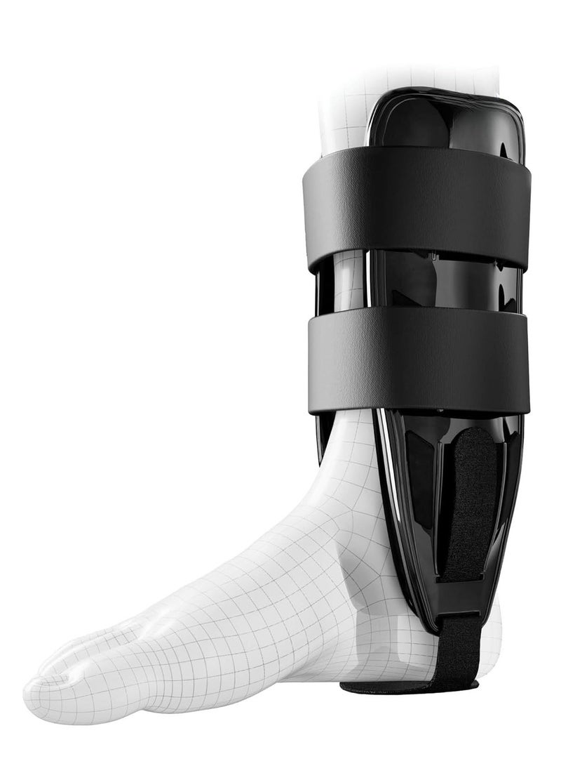 Air-Gel Stirrup Ankle Stabilizer – Adjustable & Trimmable Side Brace – Removable Cold Therapy Air Cushion & Gel Pad – Foot Support for Swelling & Injury Recovery (Black) - Image 1