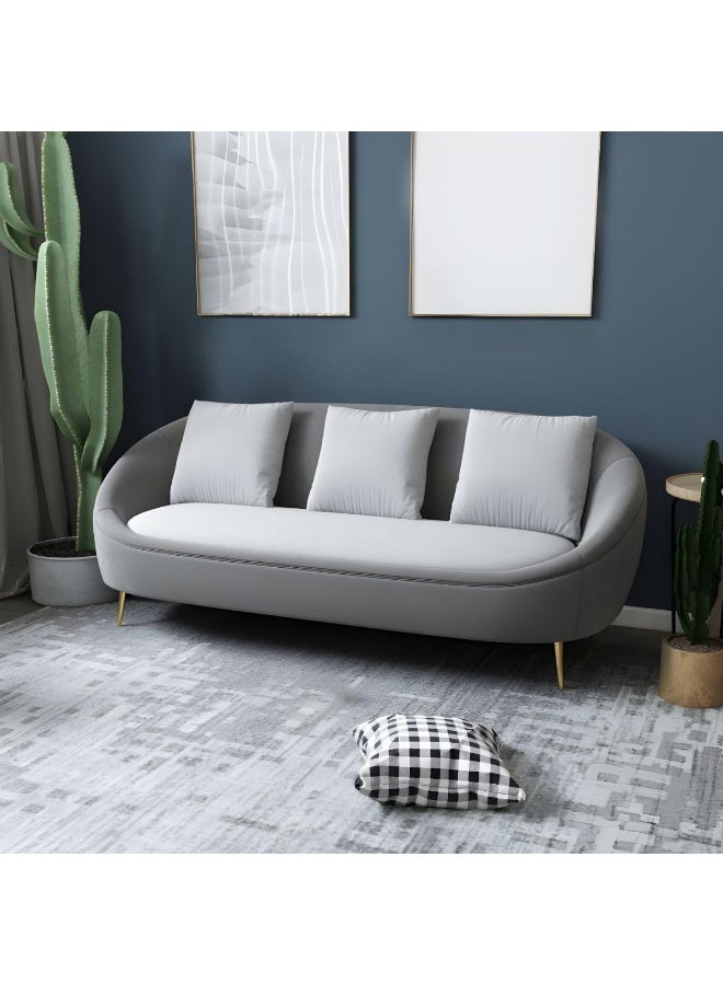 Ripple FURNITURE UAE Homes Fabric Tuxedo Arm Loveseat, 3-Seater Settee, Taupe (Grey) - Image 1