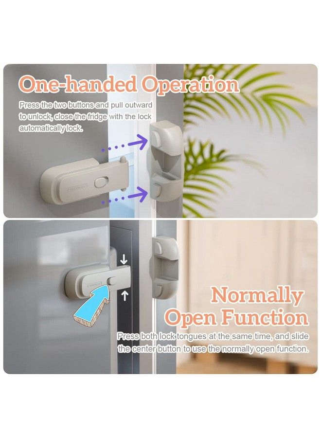 Eudemon 1 Pack Updated Child Proof Refrigerator/Fridge/Freezer Door Lock Apply To Max 1"(25Mm) Sealing Strip For Toddlers And Kids No Tools Need Or Drill(Grey) - Image 3