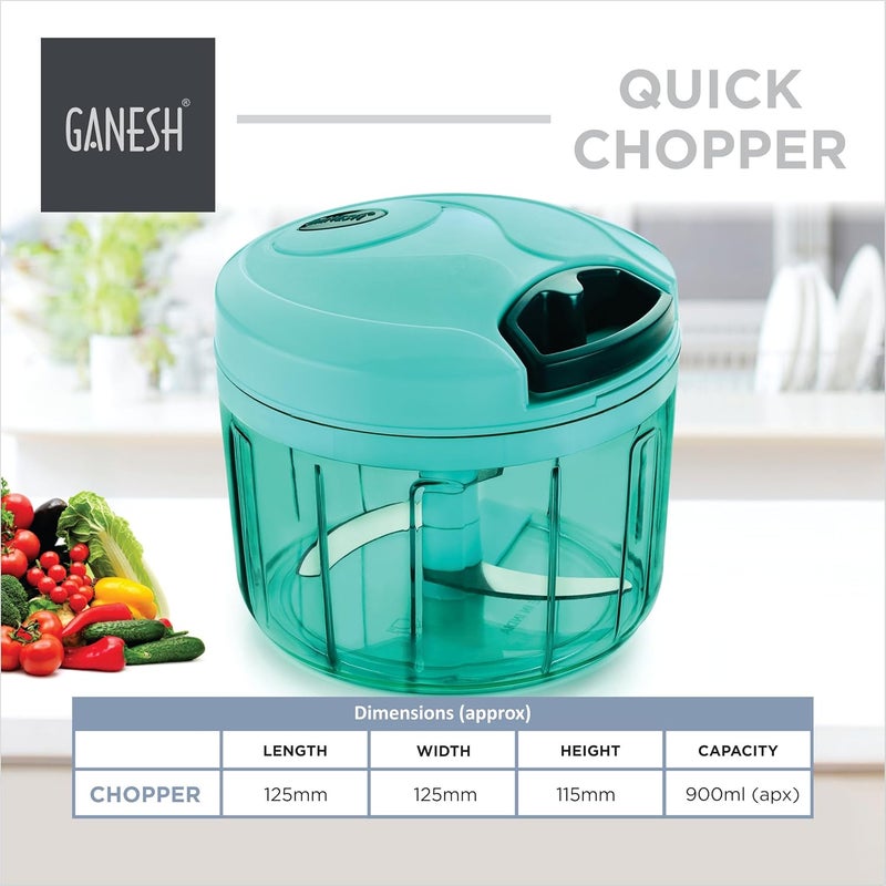 GANESH قطاعة خضروات بلاستيكية، أخضر بركة (725 مل) - Image 3