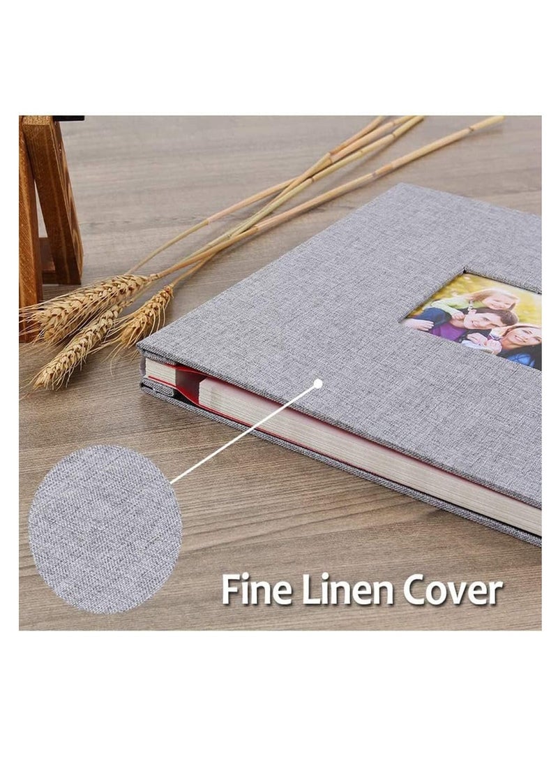 Oriental Greet Large Photo Album Scrapbook with Window, 16 inch 28cm x 27cm - Vintage Blank Pages (Grey)  - Image 5