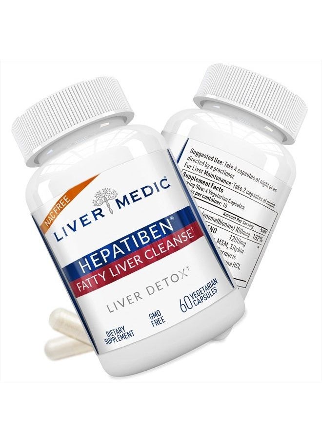 Liver Medic - Hepatiben Liver Detox Cleanse, Non-GMO Capsules for Liver Detox and Regeneration with Gut Repair, Liver Supplement with Milk Thistle, Turmeric, and L-Glutathione, 60 Vegetarian Capsules - Image 1