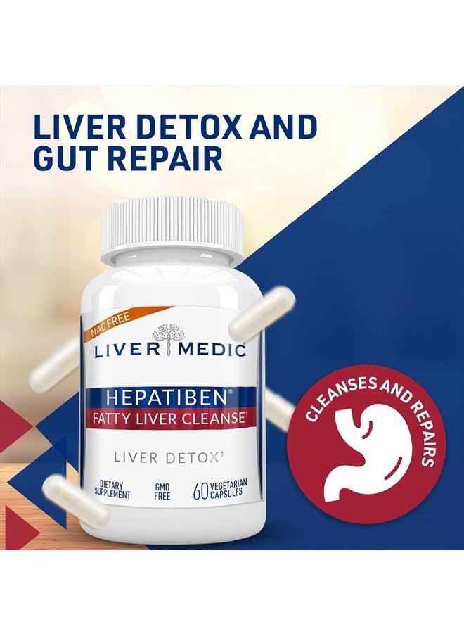 Liver Medic - Hepatiben Liver Detox Cleanse, Non-GMO Capsules for Liver Detox and Regeneration with Gut Repair, Liver Supplement with Milk Thistle, Turmeric, and L-Glutathione, 60 Vegetarian Capsules - Image 1