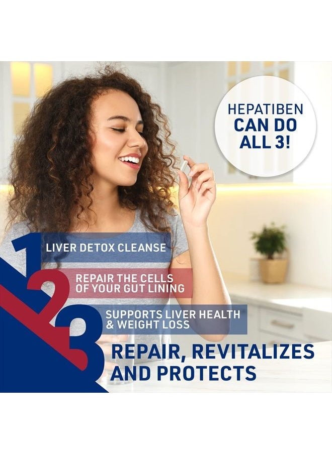 Liver Medic - Hepatiben Liver Detox Cleanse, Non-GMO Capsules for Liver Detox and Regeneration with Gut Repair, Liver Supplement with Milk Thistle, Turmeric, and L-Glutathione, 60 Vegetarian Capsules - Image 1