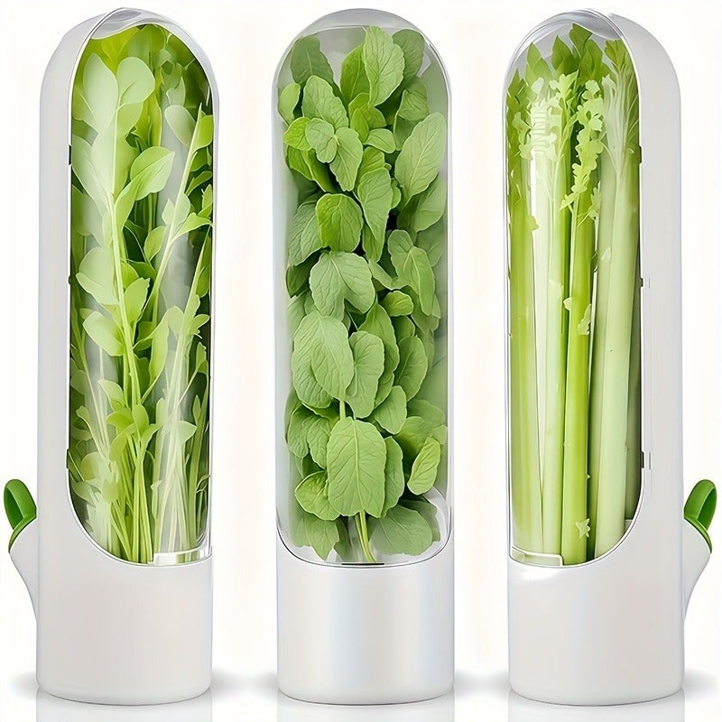 1/2pcs Vegetables Preservation Pod Herb Preservation Vegetables Fresh Coriander Container Suitable for Refrigerator, Keep Bottle Herb Preservation, for Mint Refrigerator Storage, Keep Green And Fresh for 2-3 Weeks Refrigerator Kitchen Supplies - Image 2