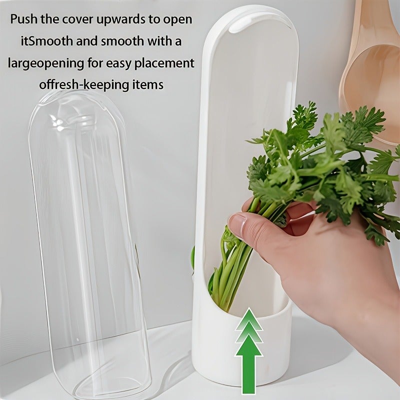 1/2pcs Vegetables Preservation Pod Herb Preservation Vegetables Fresh Coriander Container Suitable for Refrigerator, Keep Bottle Herb Preservation, for Mint Refrigerator Storage, Keep Green And Fresh for 2-3 Weeks Refrigerator Kitchen Supplies - Image 4
