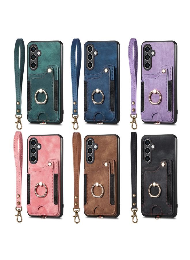 S-TOP Case For Samsung Galaxy S25 Ultra 5G Retro Skin-feel Ring Multi-card Wallet Phone Case - Image 5