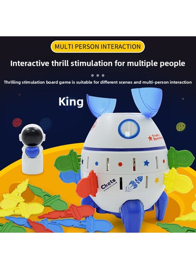 Astronaut Rocket Pirate Barrel Sword Strange Desktop Multiplayer Game Tricky Creative Board Game Toy-Color:Astronaut Rocket Pirate Bucket