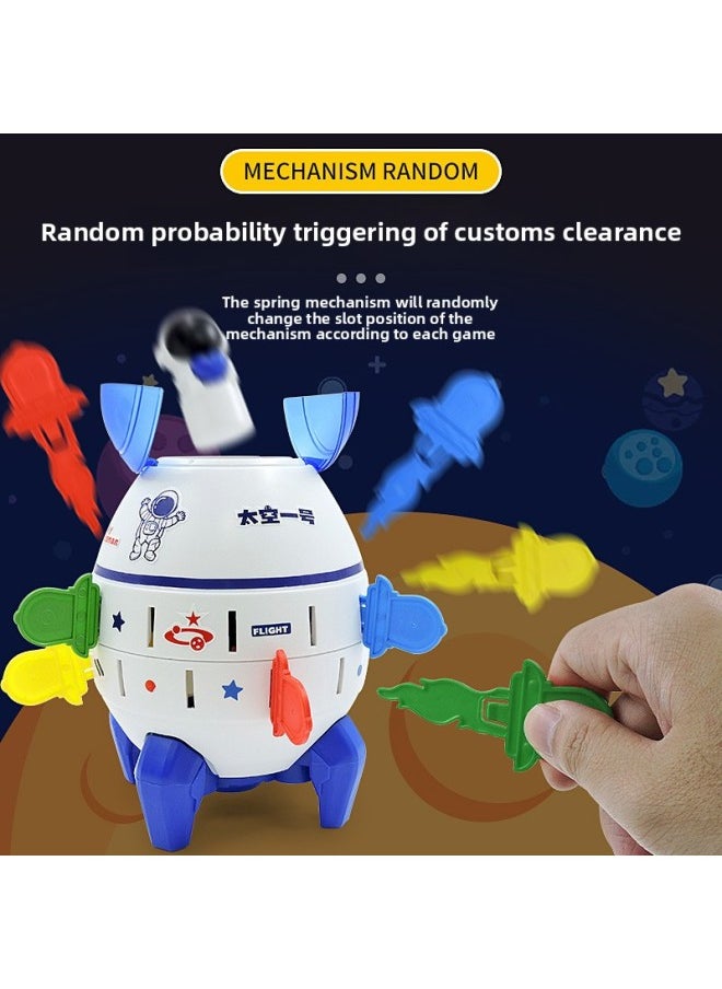 Astronaut Rocket Pirate Barrel Sword Strange Desktop Multiplayer Game Tricky Creative Board Game Toy-Color:Astronaut Rocket Pirate Bucket