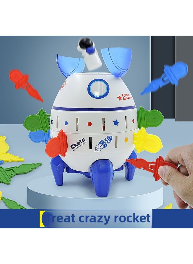 Astronaut Rocket Pirate Barrel Sword Strange Desktop Multiplayer Game Tricky Creative Board Game Toy-Color:Astronaut Rocket Pirate Bucket