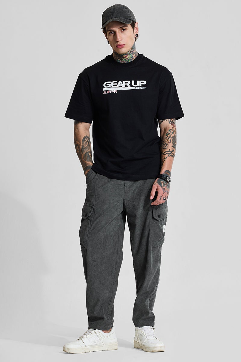SNITCH Grey Relaxed Fit Corduroy Cargo Pants - Image 3