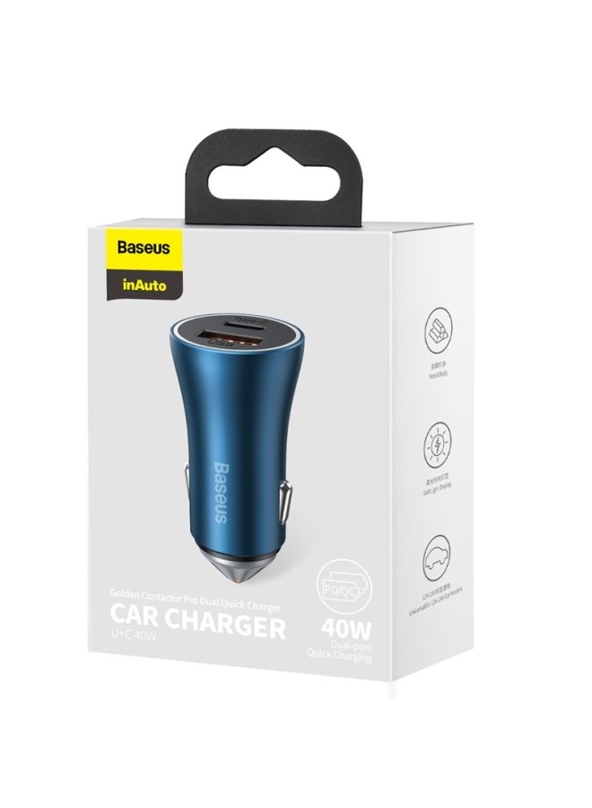 NIBEMINENT Fast Car Charger Adapter 40W Dual USB Quick Charge QC 3.0 and PD Charging Plug for iPhone 13 Pro/13 Pro Max/13/13 mini/12 Max/11Pro Max, New iPad 9,iPad mini 6,Galaxy S20 S10,etc Blue  - Image 3