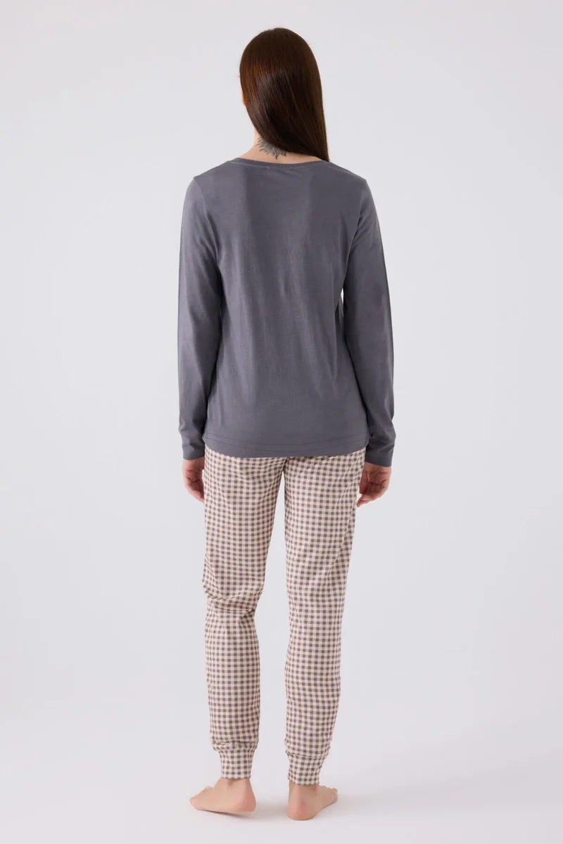 Arnetta Women's Long Sleeve Pajama Set AR3093 Dark Gray