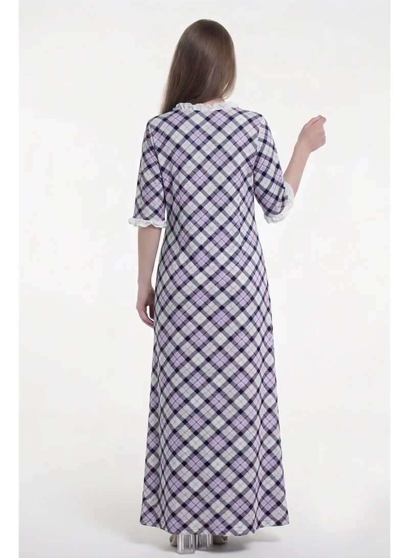 Al Bent Al Sharqieh Multicolour Women's Printed Cotton Maxi Dress - Home wear Sleeping Dress for Women | Best Price UAE