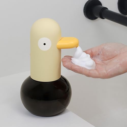 AMYESE Kids Automatic Soap Dispenser Cute Duck Touchless Foaming Hand Soap Dispenser Waterproof USB Rechargeable Hand Free Shampoo Dispensers for Bathroom Kitchen Countertop Preschool - Image 1
