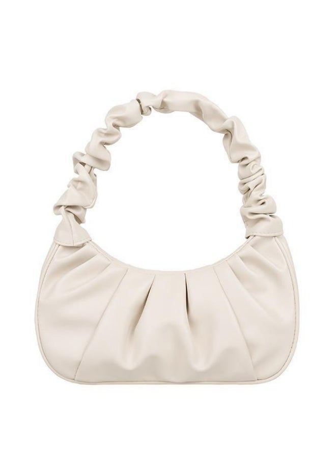 Women's PU Leather Satchel Bag, Ladies Retro Pleated Armpit Bag Shoulder Bag Tote Bags Clutch Bag, Portable Carrying Bag Side Bag Baguette Bag Beach Bag Phone Bag for Small Bag Girls/College Students  - Image 1