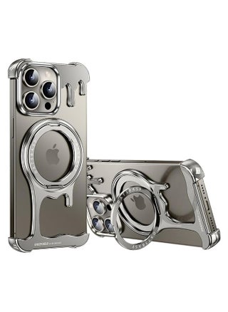 Case for iPhone 15 Pro Max, Liquid Metal Frame Magnetic Case with 360° Rotating Stand [Compatibility with Magsafe] Sleek and Frameless Design, Titanium,15 Pro Max - pzsku/Z8821BEDAF672A4FAB30FZ/45/_/1728472682/3ff21dc9-47da-4a8e-aced-848f2437417b