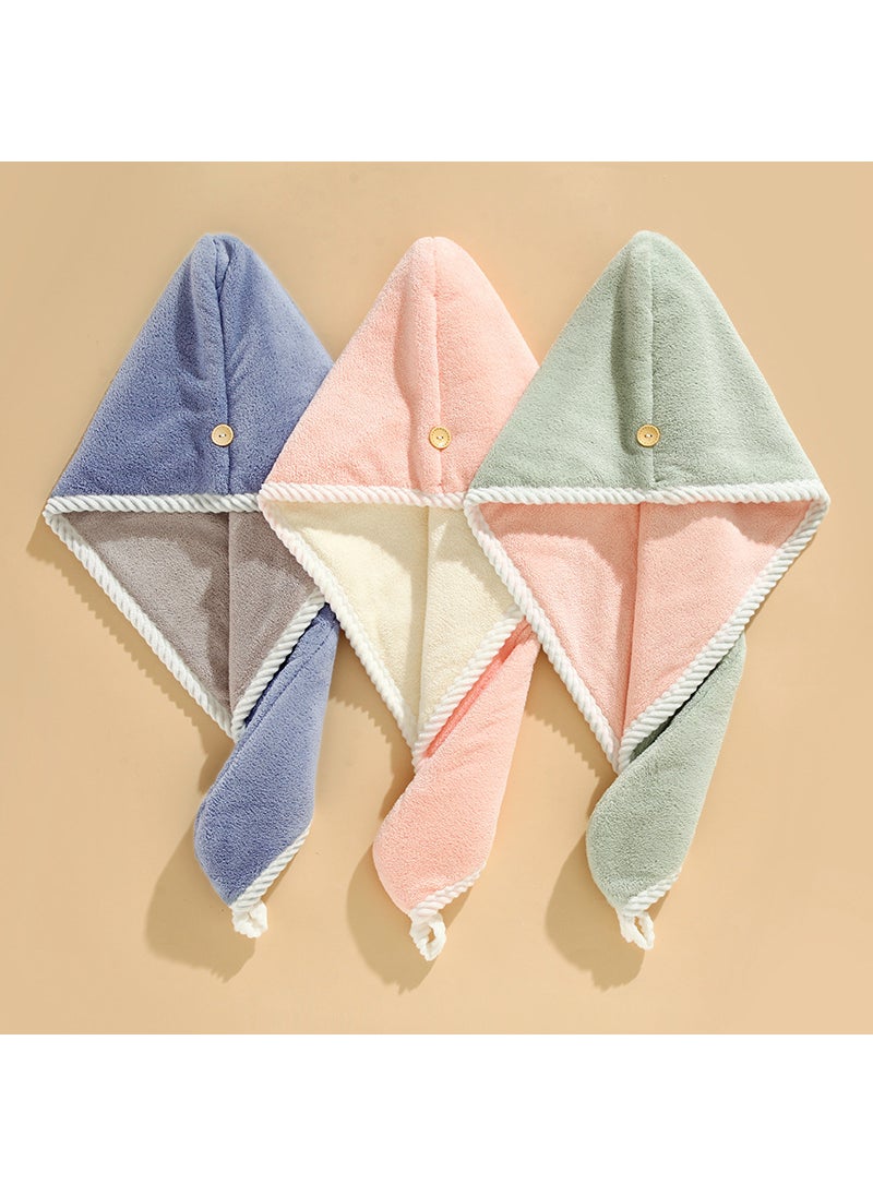 Generic Double-Layer Coral Fleece Hair Towel WrapDouble-layer hair drying cap [random color]] Double-layer hair drying cap [random color]] 