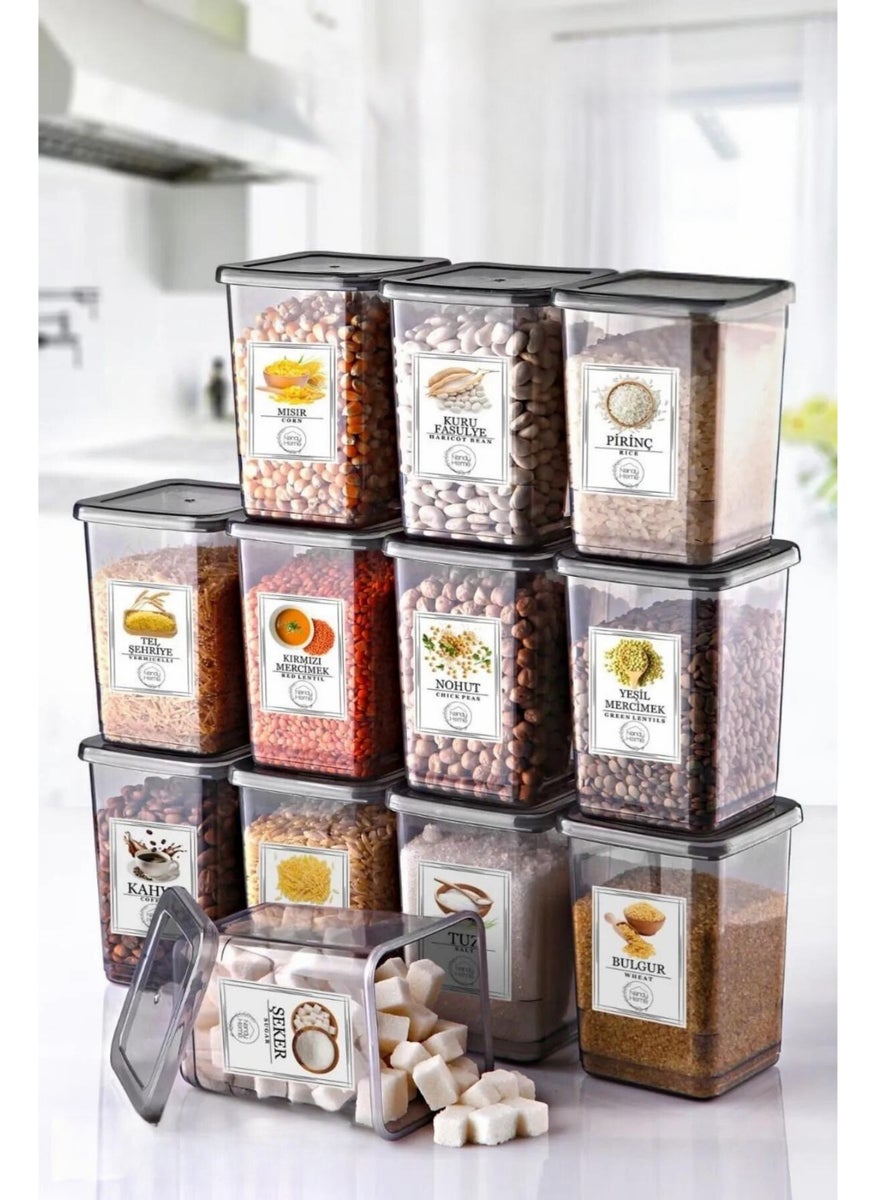 Nandy Home Labeled 12-Piece Storage Container Set 550 Ml. 