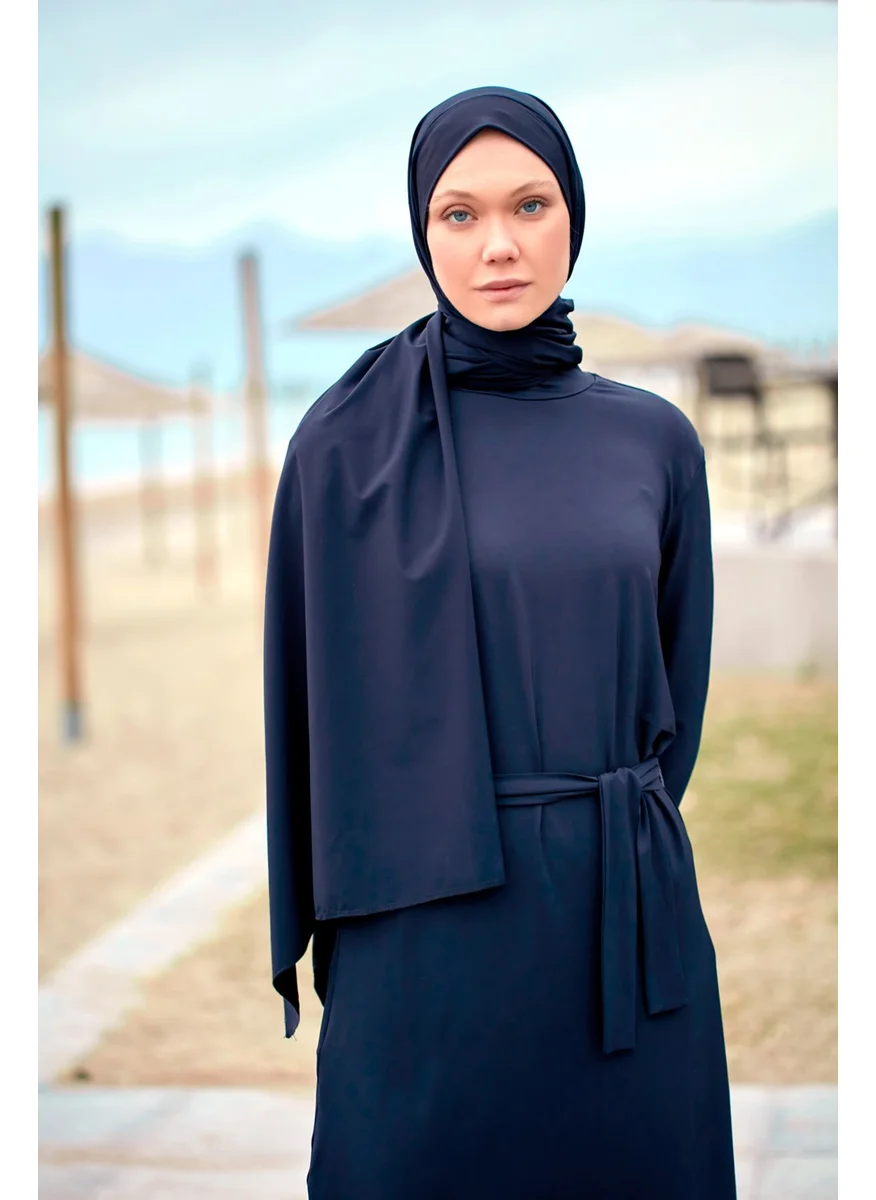 مارينا Navy Blue Parachute Practical Shawl Bonnet B2404