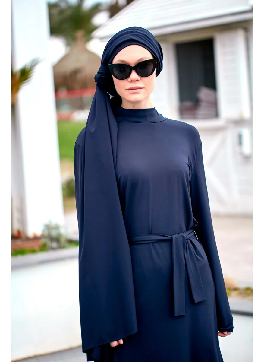 مارينا Navy Blue Parachute Practical Shawl Bonnet B2404